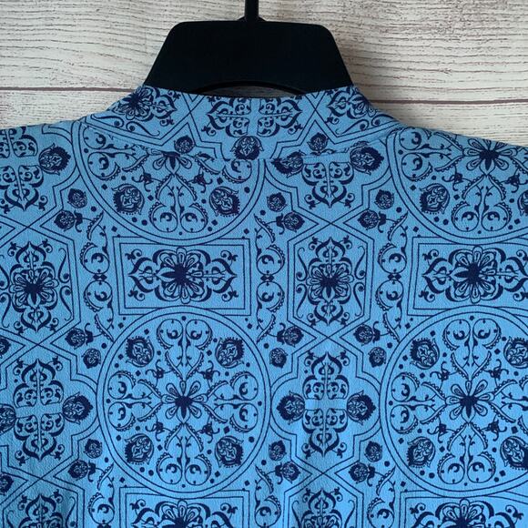 Ruby Ribbon Blue Floral Cardigan or Wrap Top Ruffle Sleeve Size Medium - Picture 11 of 13